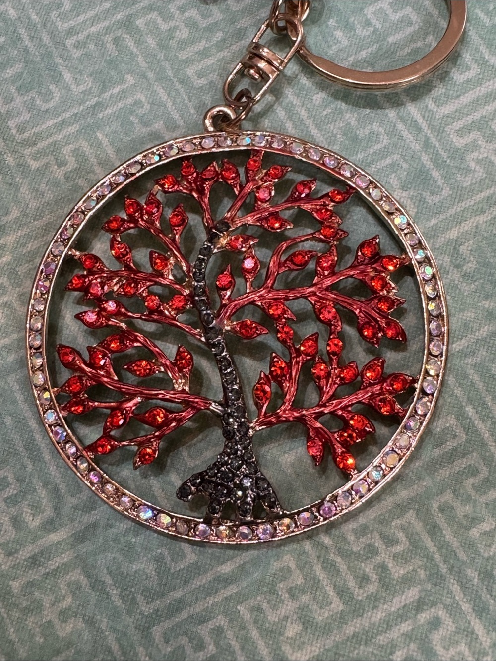 RHINESTONES TREE BAG TAG HANG TAG KEY RING